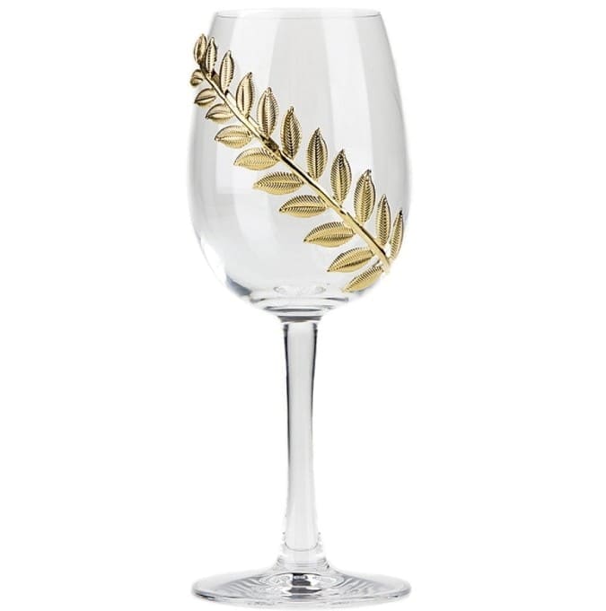 Ποτήρι Κρασιού με Χρυσό Κλαδί Ελιάς PR456