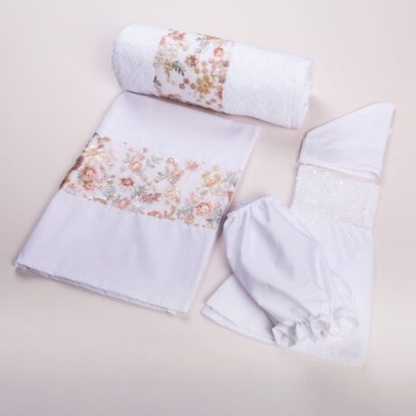 Βαπτιστικά Λαδόπανα με Δαντέλα Παγιέτα Λ274