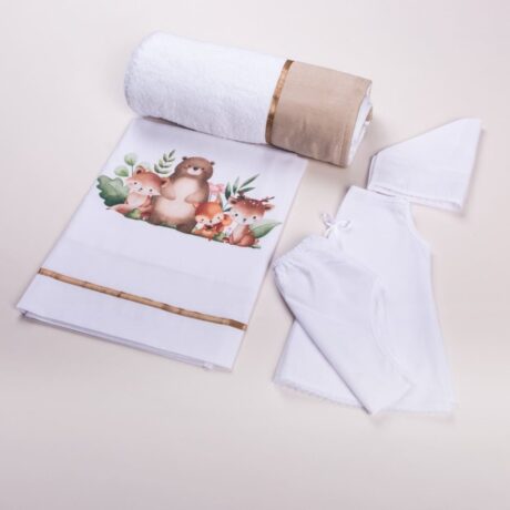 Βαπτιστικά Λαδόπανα Ζωάκια του Δάσους Κορίτσι Λ286