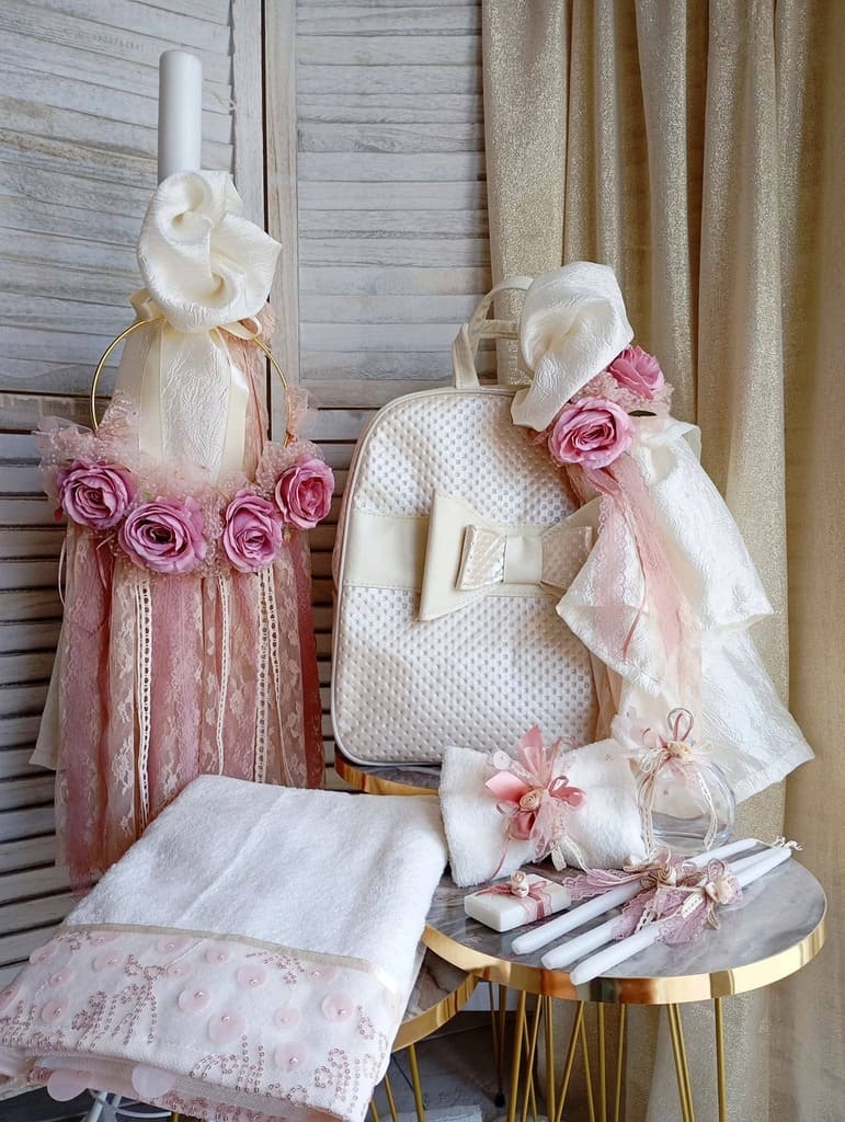 Λαμπάδα Βάπτισης Ονειροπαγίδα με Τριαντάφυλλα - Image 3